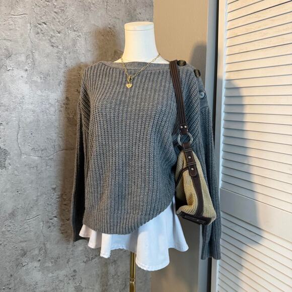 Grey Time and Tru Sweater With Buttons - Picture 2 of 7